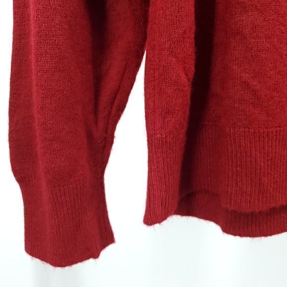VTG Men's Designer Originals Zip-Close Mock Neck Long Sleeve Sweater 40/L Red - Picture 13 of 15
